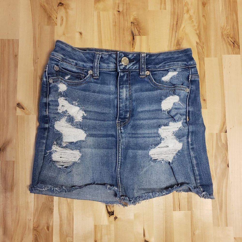 AEO Ne(x)t Level Stretch X Denim Skirt Sz 4